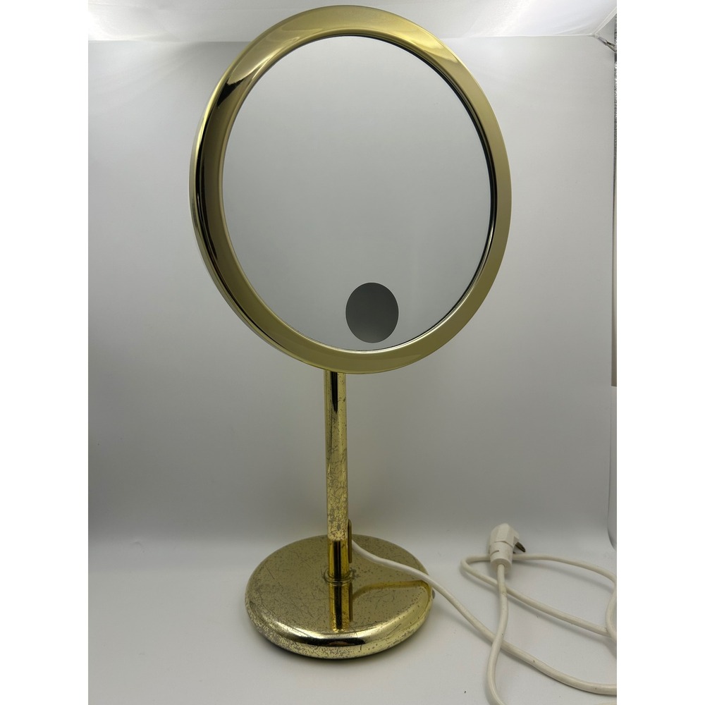Baci Remcraft Lighted Vanity Mirror Unisex Gold Vintage‎ Hollywood Regency Glam